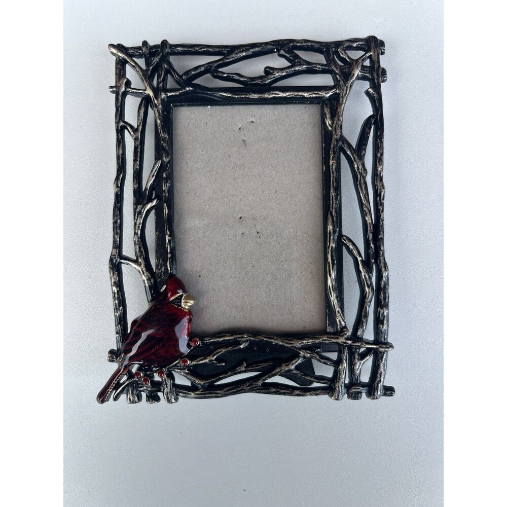 Cardinal Small Picture Frame Tree Decor Woods Forest Cute Red Bird 3 X 2 In - Picture 3 of 5
